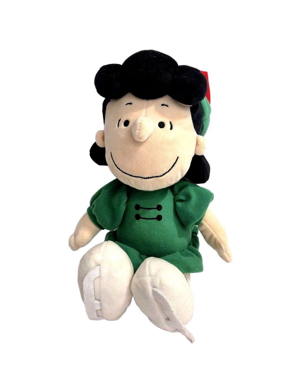 Peanuts Lucy Van Pelt 14in Christmas Holiday Plush Green Dress